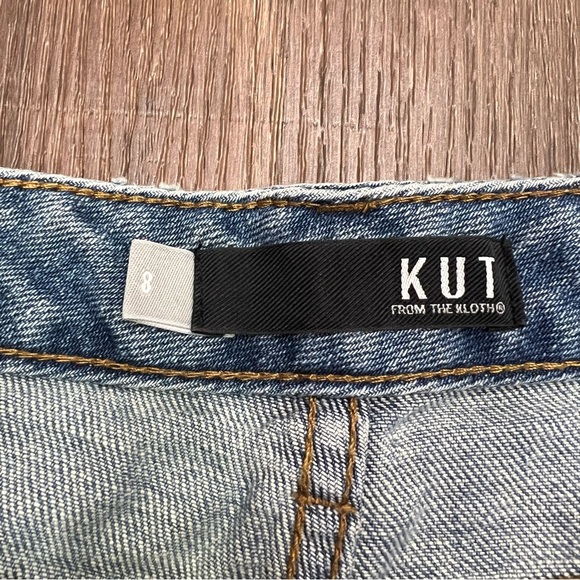 Kut from the Kloth Catherine Boyfriend Jeans Size 8 Womens Distressed Stretch - Picture 5 of 12